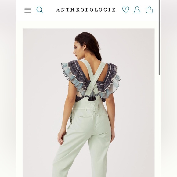 Anthropologie canvas pinafore jumpsuit - size 29 - Picture 4 of 6